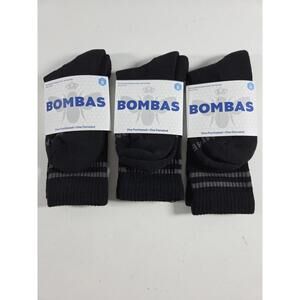 Bombas Socks Crew Black Small 3 Pair NEW Men Casual Dress